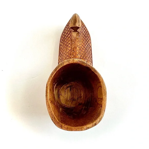 Vintage Hand-Carved Wooden Opanci Boot Figurine Rustic Folk Art Home Decor - Picture 5 of 10